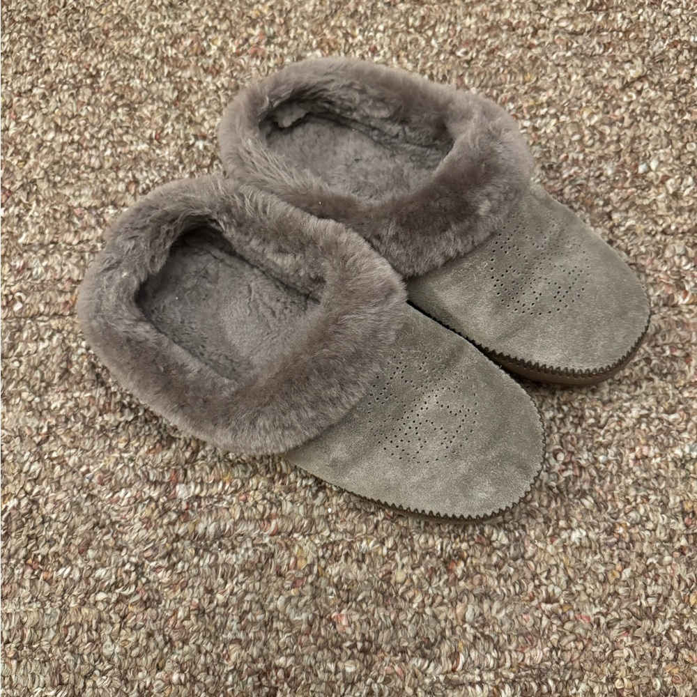 Tory Burch Coley Perforated Slipper, Suede, Bisonte